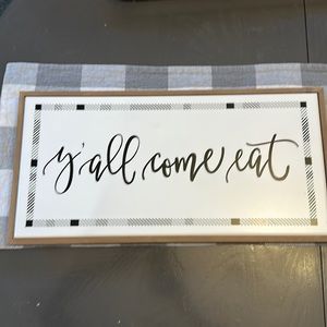Kitchen Decor Sign. Farmhouse style. “Y’all come eat”